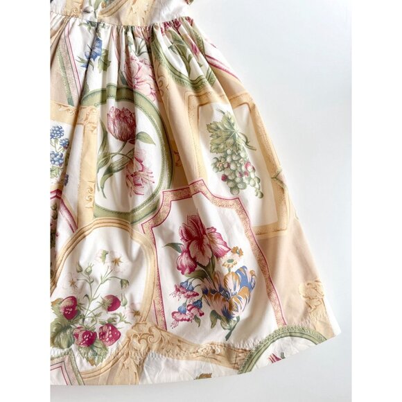 Vintage Girls' FRANCOISE BOUTHILLIER Yellow Floral Cotton A-Line Dress, Size 8 - Picture 5 of 11